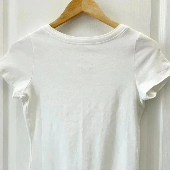Ricki’s Fitted T- Shirt White Short Sleeve Stretch Cotton V Neck Tee XS - Picture 8 of 14